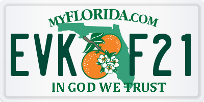 FL license plate EVKF21