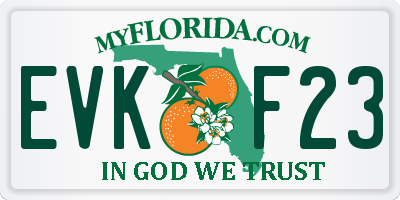 FL license plate EVKF23