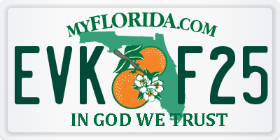 FL license plate EVKF25