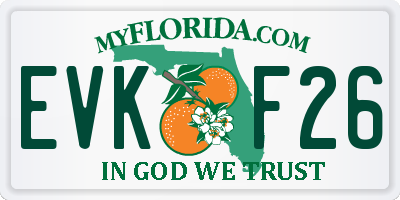 FL license plate EVKF26