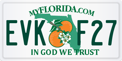 FL license plate EVKF27