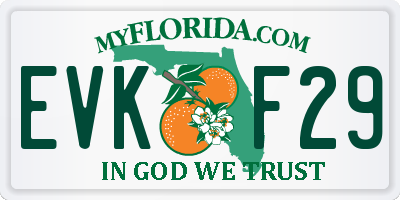 FL license plate EVKF29