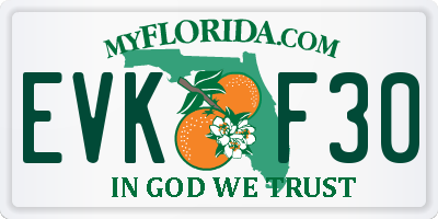 FL license plate EVKF30