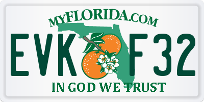 FL license plate EVKF32
