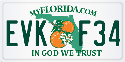 FL license plate EVKF34