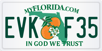 FL license plate EVKF35