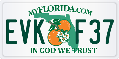 FL license plate EVKF37