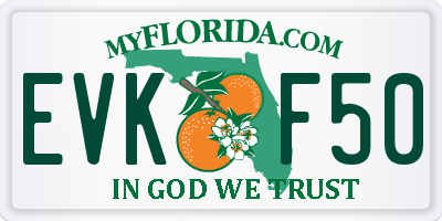 FL license plate EVKF50