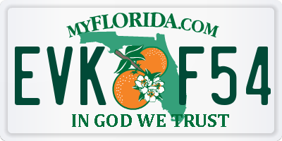 FL license plate EVKF54