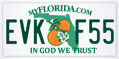 FL license plate EVKF55