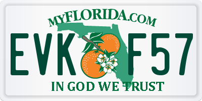 FL license plate EVKF57