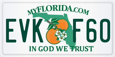FL license plate EVKF60