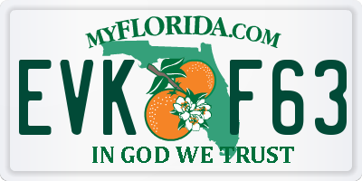 FL license plate EVKF63