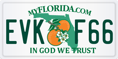 FL license plate EVKF66