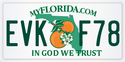 FL license plate EVKF78