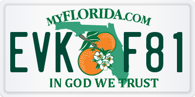 FL license plate EVKF81