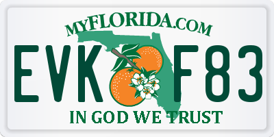 FL license plate EVKF83
