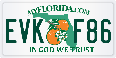FL license plate EVKF86