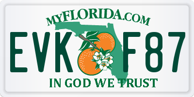 FL license plate EVKF87