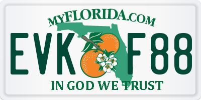 FL license plate EVKF88
