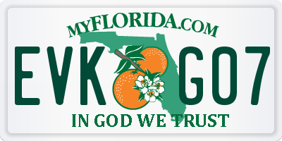 FL license plate EVKG07