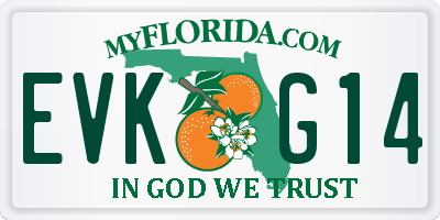 FL license plate EVKG14