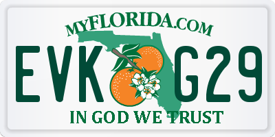 FL license plate EVKG29