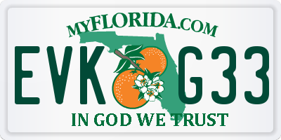 FL license plate EVKG33