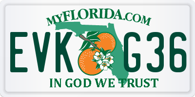 FL license plate EVKG36