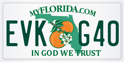 FL license plate EVKG40