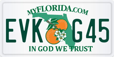 FL license plate EVKG45