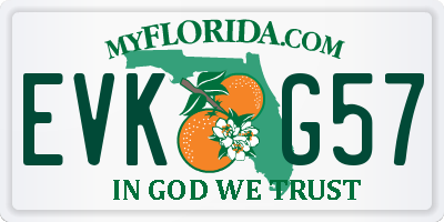 FL license plate EVKG57
