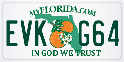 FL license plate EVKG64