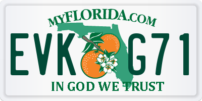 FL license plate EVKG71