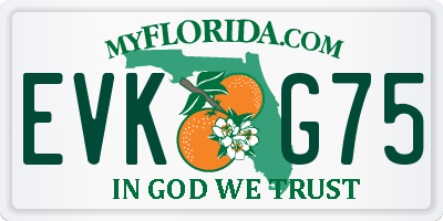 FL license plate EVKG75
