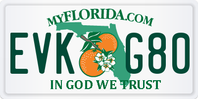 FL license plate EVKG80