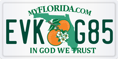 FL license plate EVKG85