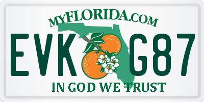 FL license plate EVKG87