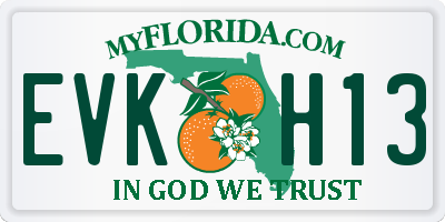 FL license plate EVKH13