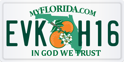 FL license plate EVKH16