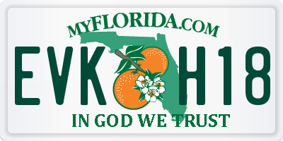 FL license plate EVKH18