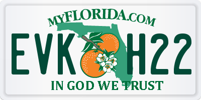 FL license plate EVKH22