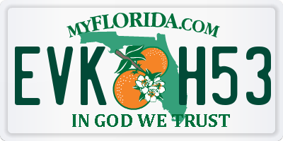 FL license plate EVKH53