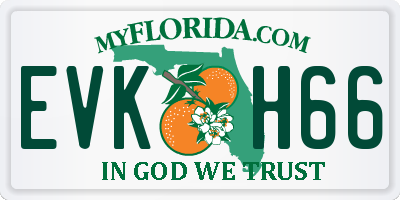 FL license plate EVKH66