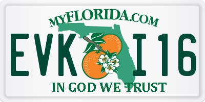 FL license plate EVKI16
