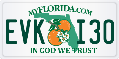 FL license plate EVKI30
