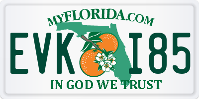 FL license plate EVKI85
