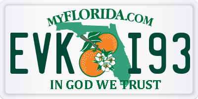 FL license plate EVKI93