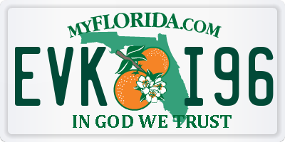 FL license plate EVKI96