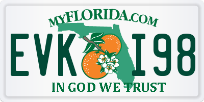 FL license plate EVKI98